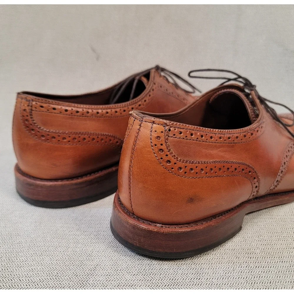 Allen Edmonds Sanford Leather Baroque Cap Toe Wingtip Oxford Lace-Up Shoes 10.5D